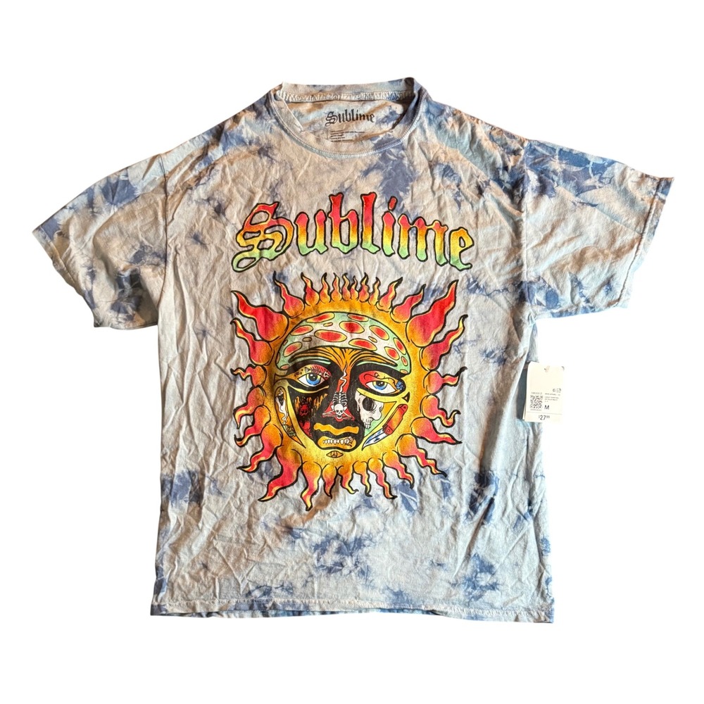 Forever 21 Sublime 40oz To Freedom T-Shirt Mens M Blue Tie Dye Graphic Tee